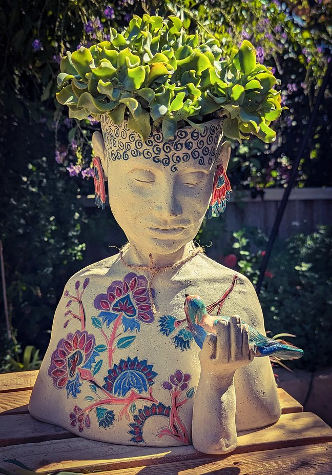 Beautiful pottery plant pot at our local art show in Bunbury Western Australia 