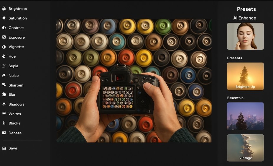 Photographer using The Darkroom tools