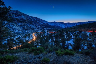 Snow on Mt. Charleston at Dusk